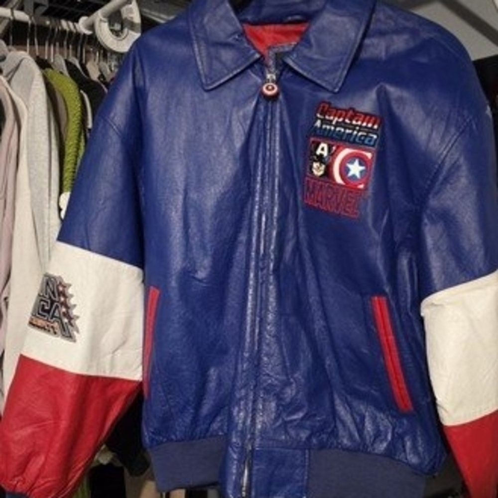 Marvel Captain America Blue and Red Varsity Jacket